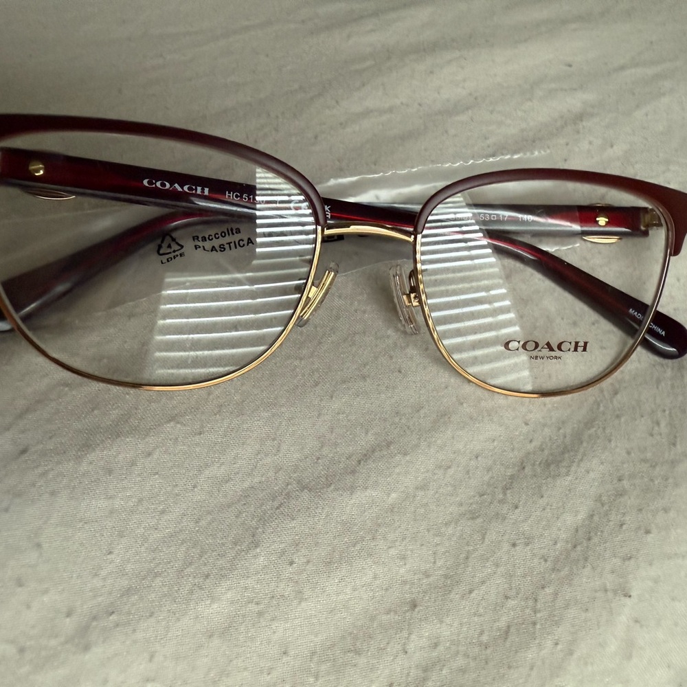 Coach Red and Gold Cat-Eye Glasses